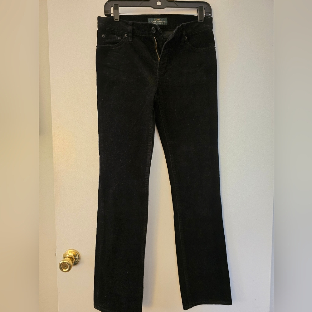 Ralph Lauren Women's Black Slim Straight Corduroy Pants Like New